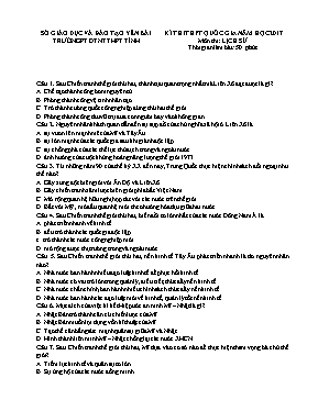 Đề thi THPT Quốc gia môn Lịch sử năm 2017 - S