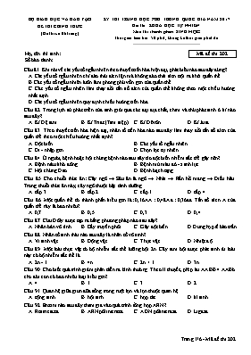Đề thi THPT Quốc gia môn Sinh học năm 2017 - Mã đề 202