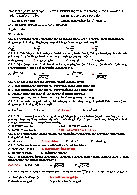 Đề thi THPT Quốc gia môn Vật lý năm 2017 - Mã