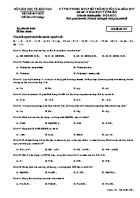 Đề thi THPT Quốc gia năm 2017 môn Hóa học - M
