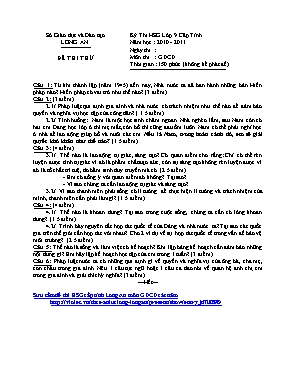 Đề thi thử chọn học sinh giỏi cấp tỉnh môn Gi