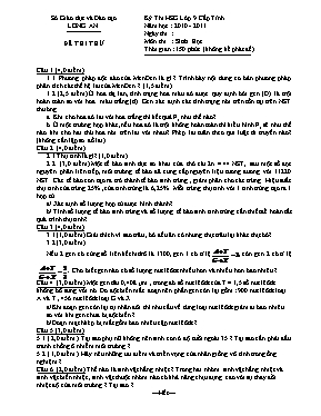 Đề thi thử chọn học sinh giỏi cấp tỉnh môn Sinh học Lớp 9 năm 2011 - Sở GD & ĐT Long An (Có đáp án)