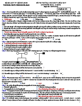 Đề thi thử Đại học đợt 3 môn Sinh học năm 2017 - Mã đề 482 - Trường THPT Trần Hưng Đạo (Có đáp án)