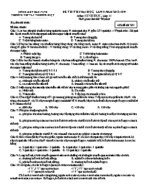 Đề thi thử Đại học lần 2 môn Sinh học - Mã đề thi 201 - Năm học 2013-2014 - Trường THPT Lý Thường Kiệt