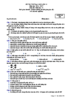 Đề thi thử Đại học lần II môn Sinh học - Mã đ