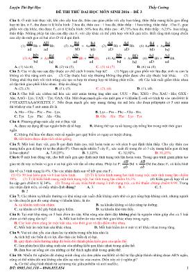 Đề thi thử Đại học môn Sinh học năm 2016