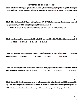 Đề thi thử học kỳ 2 môn Hóa học Lớp 11 - Đề s