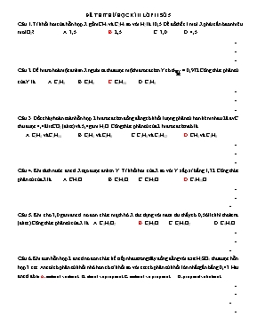 Đề thi thử học kỳ 2 môn Hóa học Lớp 11 - Đề s
