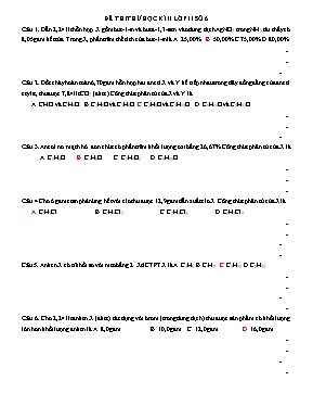 Đề thi thử học kỳ 2 môn Hóa học Lớp 11 - Đề s