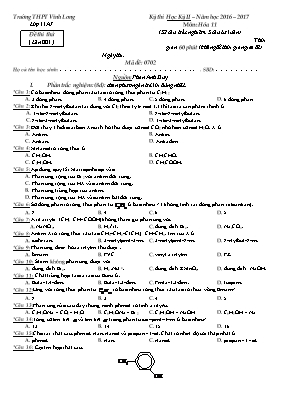 Đề thi thử học kỳ II lần 1 môn Hóa học Lớp 11