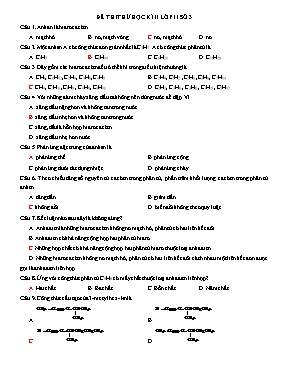 Đề thi thử học kỳ II môn Hóa học Lớp 11 - Đề 