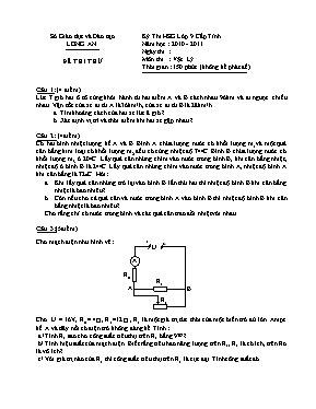 Đề thi thử học sinh giỏi tỉnh môn Vật lý Lớp 9 - Năm học 2010-2011 - Sở GD & ĐT Long An (Có đáp án)