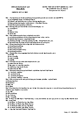 Đề thi thử số 10 Trung học phổ thông Quốc gia