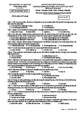 Đề thi thử THPT Quốc gia cho học sinh (học viên) Lớp 12 THPT, BT THPT môn Giáo dục công dân - Mã đề 122 - Năm học 2016-2017 - Sở GD & ĐT Ninh Bình