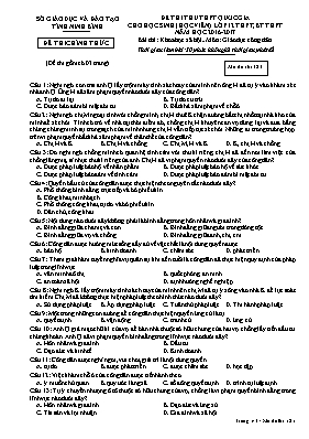 Đề thi thử THPT Quốc gia cho học sinh (học viên) Lớp 12 THPT, BT THPT môn Giáo dục công dân - Mã đề 121 - Năm học 2016-2017 - Sở GD & ĐT Ninh Bình