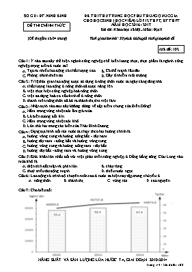 Đề thi thử THPT Quốc gia cho học sinh (học viên) môn Địa lý Lớp 12 THPT, BT THPT - Mã đề 102 - Năm học 2016-2017 - Sở GD & ĐT Ninh Bình