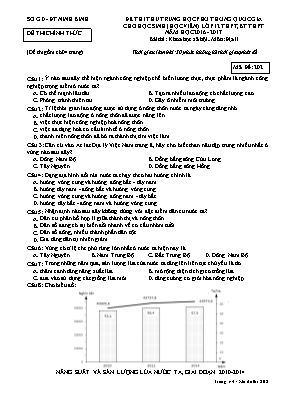 Đề thi thử THPT Quốc gia cho học sinh (học viên) môn Địa lý Lớp 12 THPT, BT THPT - Mã đề 202 - Năm học 2016-2017 - Sở GD & ĐT Ninh Bình