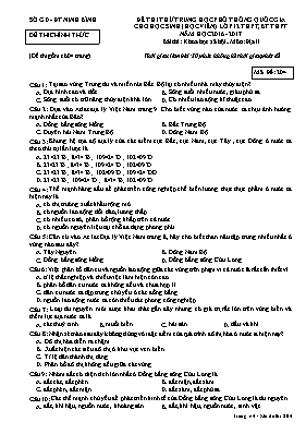 Đề thi thử THPT Quốc gia cho học sinh (học viên) môn Địa lý Lớp 12 THPT, BT THPT - Mã đề 204 - Năm học 2016-2017 - Sở GD & ĐT Ninh Bình