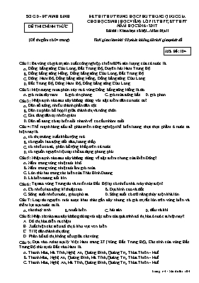 Đề thi thử THPT Quốc gia cho học sinh (học viên) môn Địa lý Lớp 12 THPT, BT THPT - Mã đề 104 - Năm học 2016-2017 - Sở GD & ĐT Ninh Bình