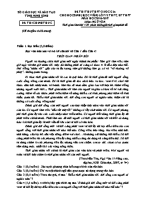 Đề thi thử THPT Quốc gia cho học sinh (học vi