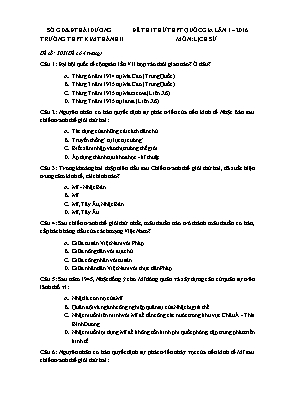 Đề thi thử THPT Quốc gia lần 1 môn Lịch sử nă