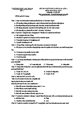 Đề thi thử THPT Quốc gia lần 1 môn Lịch sử - 