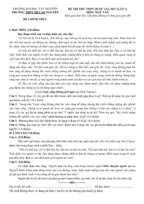 Đề thi thử THPT Quốc gia lần 1 môn Ngữ văn nă