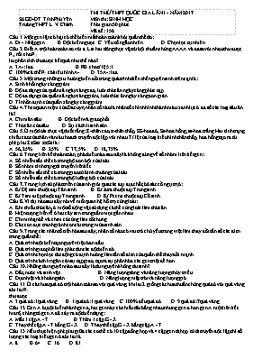 Đề thi thử THPT Quốc gia lần 1 môn Sinh học năm 2017 - Mã đề 156 - Sở GD & ĐT Phú Yên