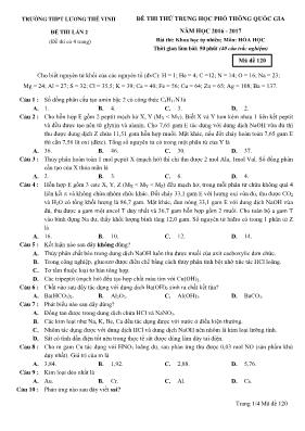 Đề thi thử THPT Quốc gia lần 2 môn Hóa học - 