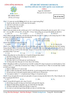 Đề thi thử THPT Quốc gia lần 2 môn Sinh học n