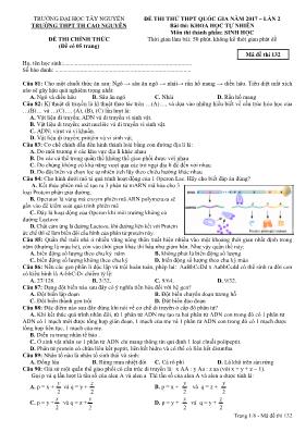 Đề thi thử THPT Quốc gia lần 2 môn Sinh học n