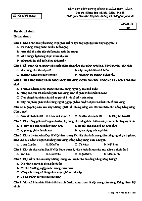 Đề thi thử THPT Quốc gia lần 3 môn Địa lý năm