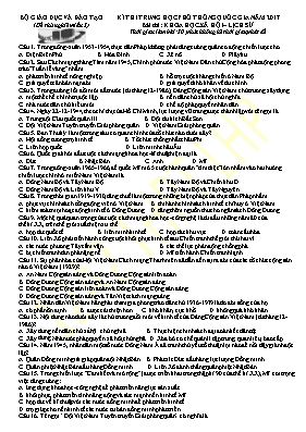 Đề thi thử THPT Quốc gia lần 3 môn Lịch sử nă