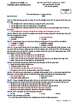 Đề thi thử THPT Quốc gia lần 3 môn Sinh học -