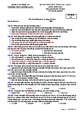 Đề thi thử THPT Quốc gia lần 3 môn Sinh học -