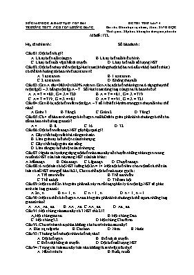 Đề thi thử THPT Quốc gia lần 4 môn Sinh học -