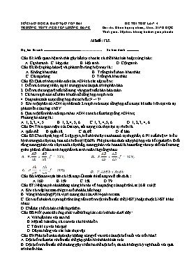 Đề thi thử THPT Quốc gia lần 4 môn Sinh học -