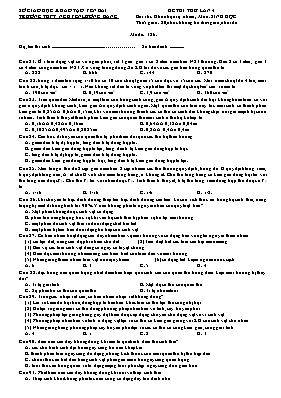 Đề thi thử THPT Quốc gia lần 4 môn Sinh học -