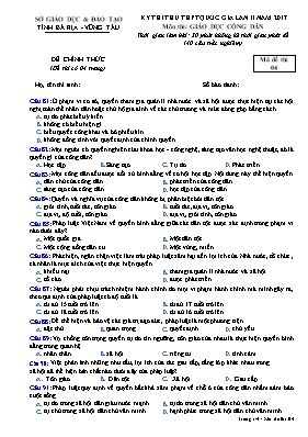 Đề thi thử THPT Quốc gia lần II môn Giáo dục công dân năm 2017 - Mã đề 04 - Sở GD & ĐT Bà Rịa - Vũng Tàu