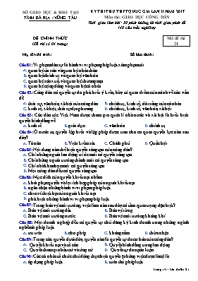 Đề thi thử THPT Quốc gia lần II môn Giáo dục công dân năm 2017 - Mã đề 21 - Sở GD & ĐT Bà Rịa - Vũng Tàu