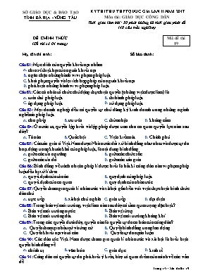 Đề thi thử THPT Quốc gia lần II môn Giáo dục công dân năm 2017 - Mã đề 19 - Sở GD & ĐT Bà Rịa - Vũng Tàu