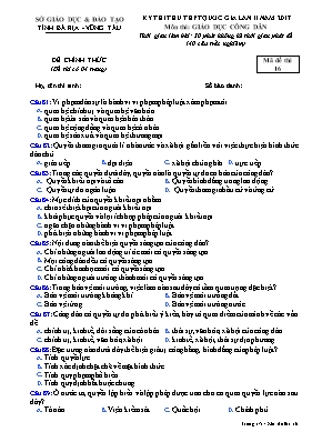 Đề thi thử THPT Quốc gia lần II môn Giáo dục công dân năm 2017 - Mã đề 16 - Sở GD & ĐT Bà Rịa - Vũng Tàu
