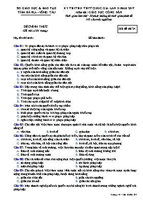 Đề thi thử THPT Quốc gia lần II môn Giáo dục công dân năm 2017 - Mã đề 24 - Sở GD & ĐT Bà Rịa - Vũng Tàu