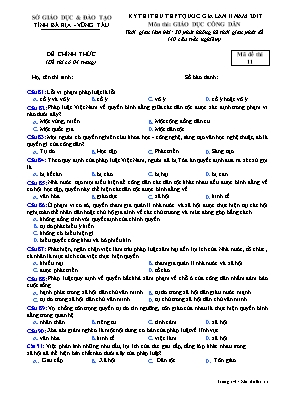 Đề thi thử THPT Quốc gia lần II môn Giáo dục công dân năm 2017 - Mã đề 11 - Sở GD & ĐT Bà Rịa - Vũng Tàu
