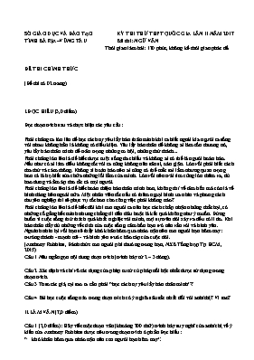 Đề thi thử THPT Quốc gia lần II môn Ngữ văn n