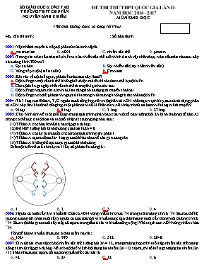 Đề thi thử THPT Quốc gia lần II môn Sinh học