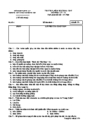 Đề thi thử THPT Quốc gia môn Địa lý - Mã đề 1