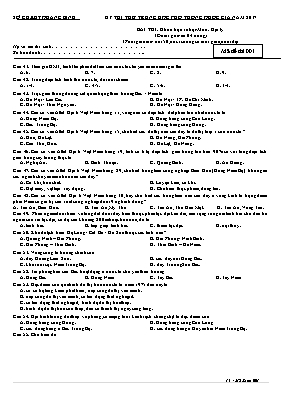 Đề thi thử THPT Quốc gia môn Địa lý năm 2017 