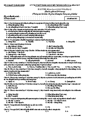 Đề thi thử THPT Quốc gia môn Địa lý năm 2017 