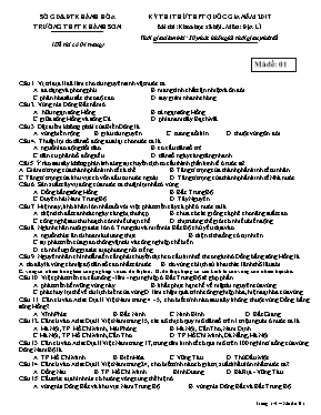 Đề thi thử THPT Quốc gia môn Địa lý năm 2017 